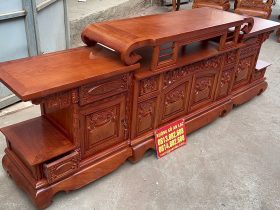 Kệ tivi sừng trâu gỗ hương đá 2m4 mẫu đục hoa lá tây (Bác Bình, Quảng Nam) 14 Ke tivi sung trau go huong da 2m4 mau duc hoa la tay 4