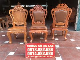 Mẫu ghế louis hoa lá tây bọc da gỗ hương đá 31 Mau ghe louis hoa la tay boc da go huong da 1
