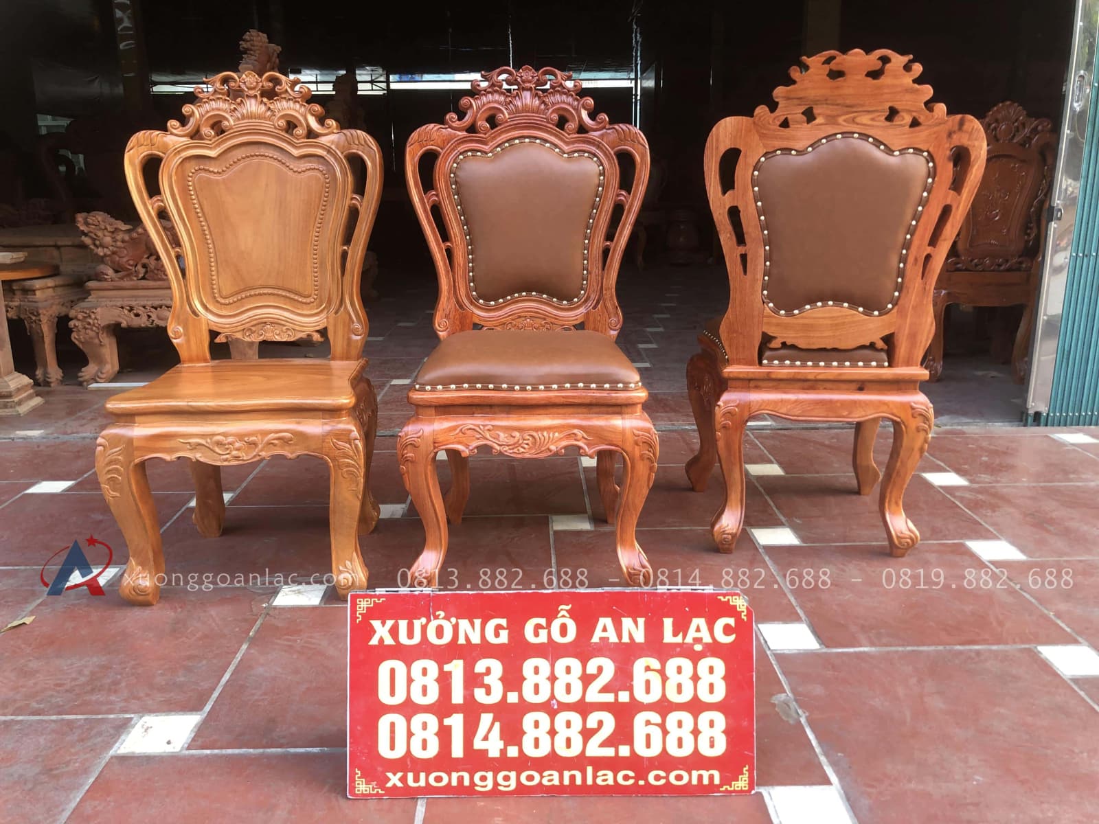 Mẫu ghế louis hoa lá tây bọc da gỗ hương đá 33 ghế louis hoàng gia