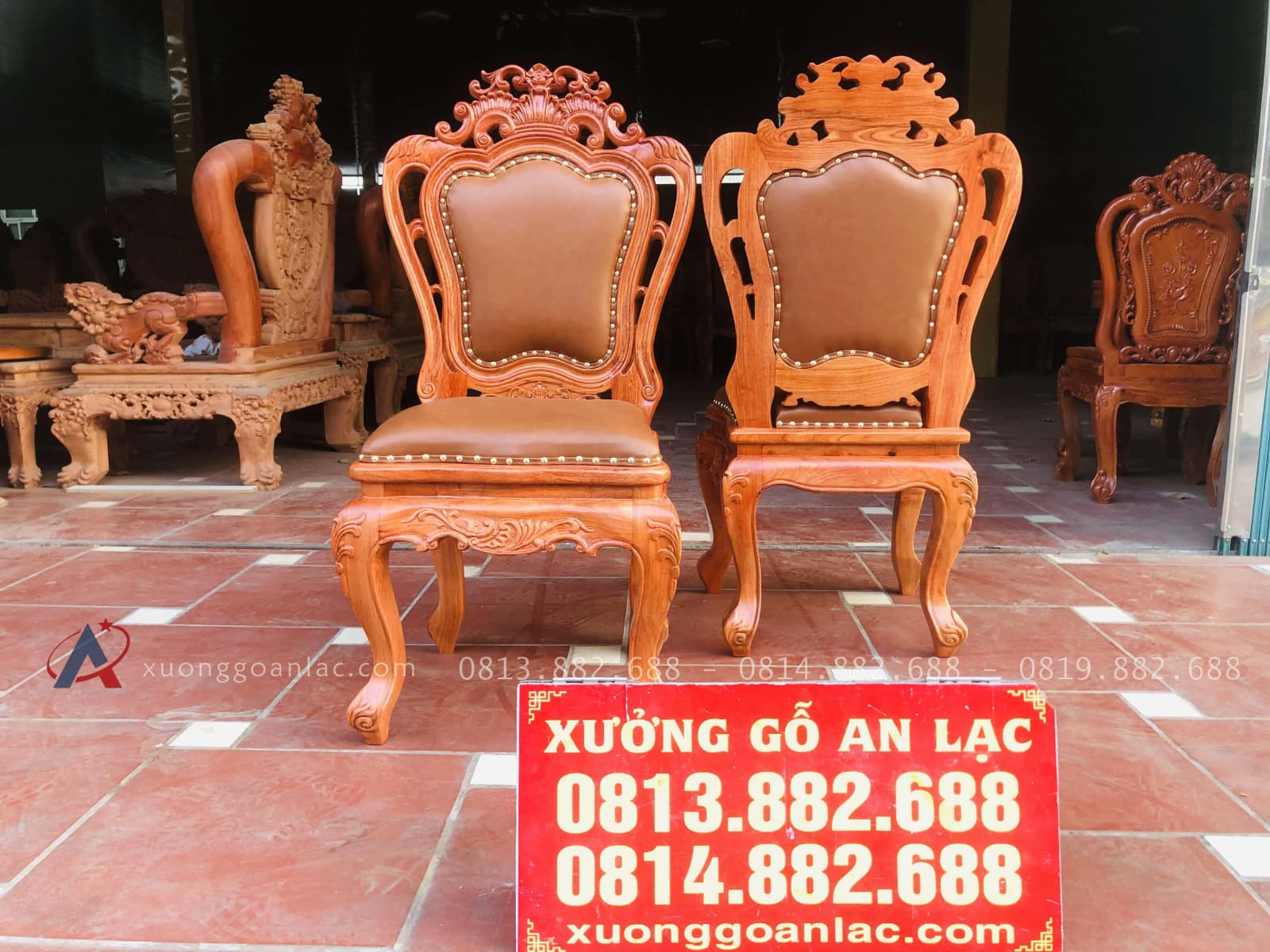 Mẫu ghế louis hoa lá tây bọc da gỗ hương đá 32 Mẫu ghế louis hoa lá tây bọc da gỗ hương đá