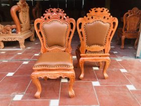 Mẫu ghế louis hoa lá tây bọc da gỗ hương đá 29 Mau ghe louis hoa la tay boc da go huong da 3