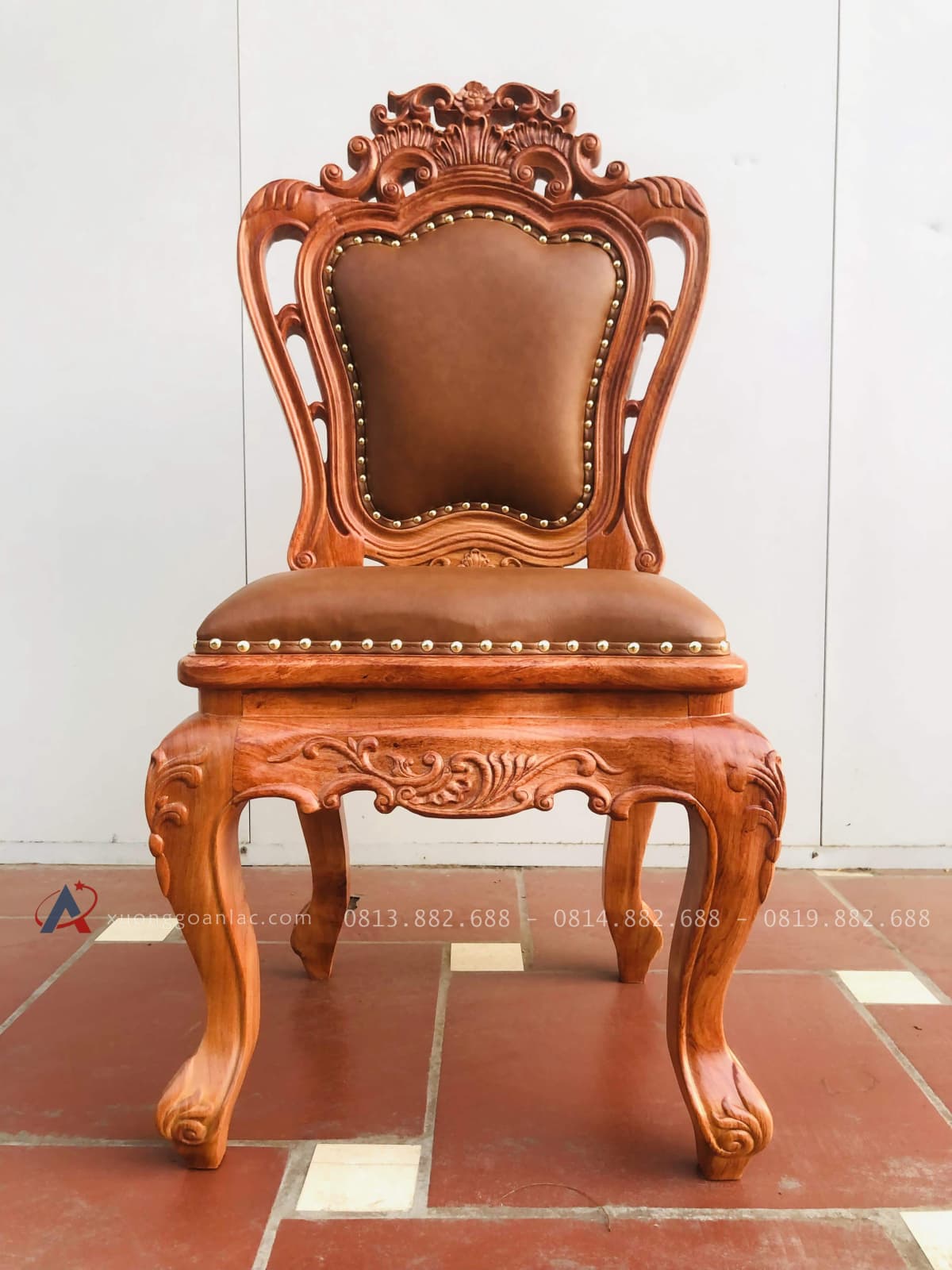 Mẫu ghế louis hoa lá tây bọc da gỗ hương đá 38 ghế louis gỗ hương đá