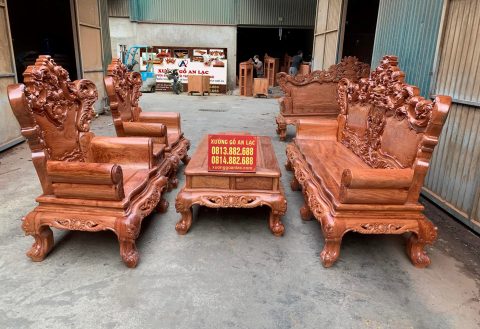 bộ bàn ghế louis gỗ hương đá mẫu mới