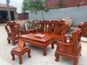 bàn ghế phòng khách mẫu minh quốc đào gỗ hương đá