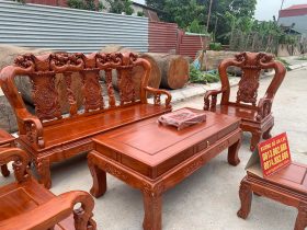 bàn trà khung tranh gỗ hương đá