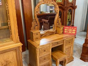 Bàn Trang Điểm Louis Hoa Hồng Gỗ Gõ Đỏ Kích Thước 1m6x1m2 (Chị Mai, Quảng Ninh) 4 bàn phấn louis hoàng gia