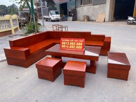 bộ sofa góc chữ L hàng đóng hộp gỗ hương đá