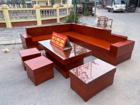 sofa gỗ hương đá hiện đại