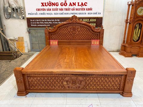 mẫu giường ngủ louis hoàng gia 1m8x2m gỗ hương đá
