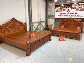 Giường cột vòm lan tây vách trám Hương Đá 180x200cm 13 mẫu giường louis hoàng gia gỗ hương đá hàng cao cấp