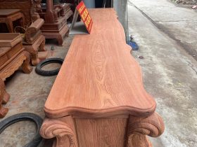 Kệ Tivi Hoàng Gia Gỗ Gõ Đỏ Cao Cấp Mặt Liền 5cm (Anh Quân, Phú Thọ) 7 mặt kệ tivi liền tấm 5cm