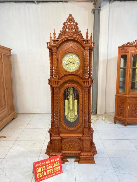 mẫu đồng hồ tứ trụ vát gỗ hương đá hàng tuyển