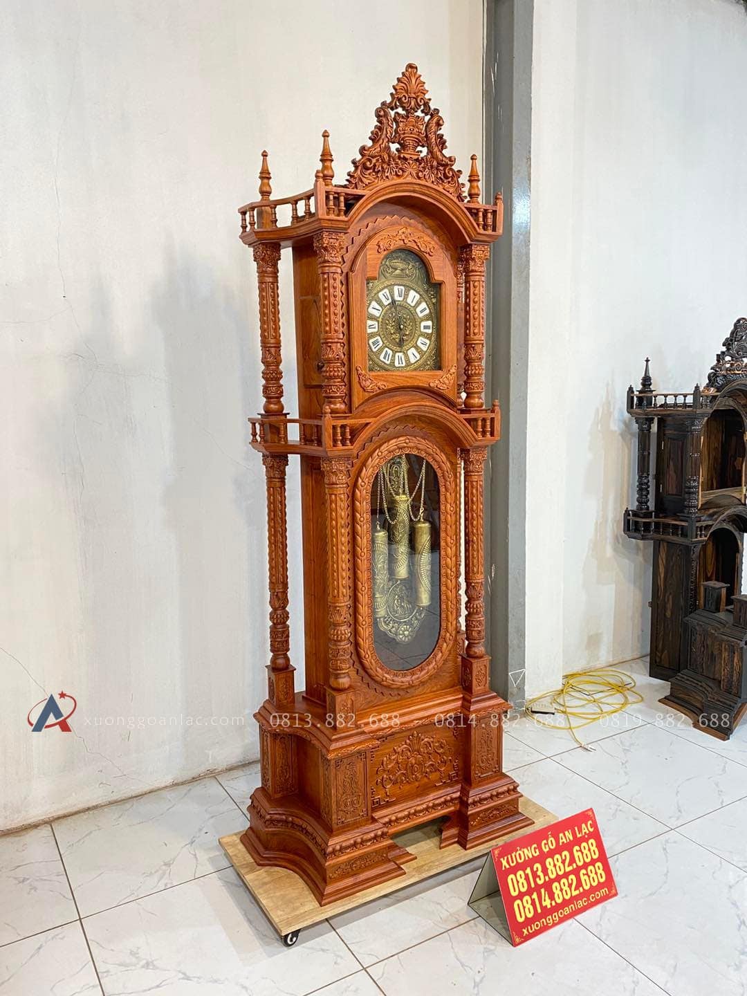 Mẫu Đồng Hồ Tứ Trụ Vát Cao 2m3 Gỗ Hương Đá Hàng Tuyển Mẫu Mới (Anh Toán, Thanh Hóa) 16 đồng hồ tứ trụ gỗ hương đá mặt đồng xâm giả cổ