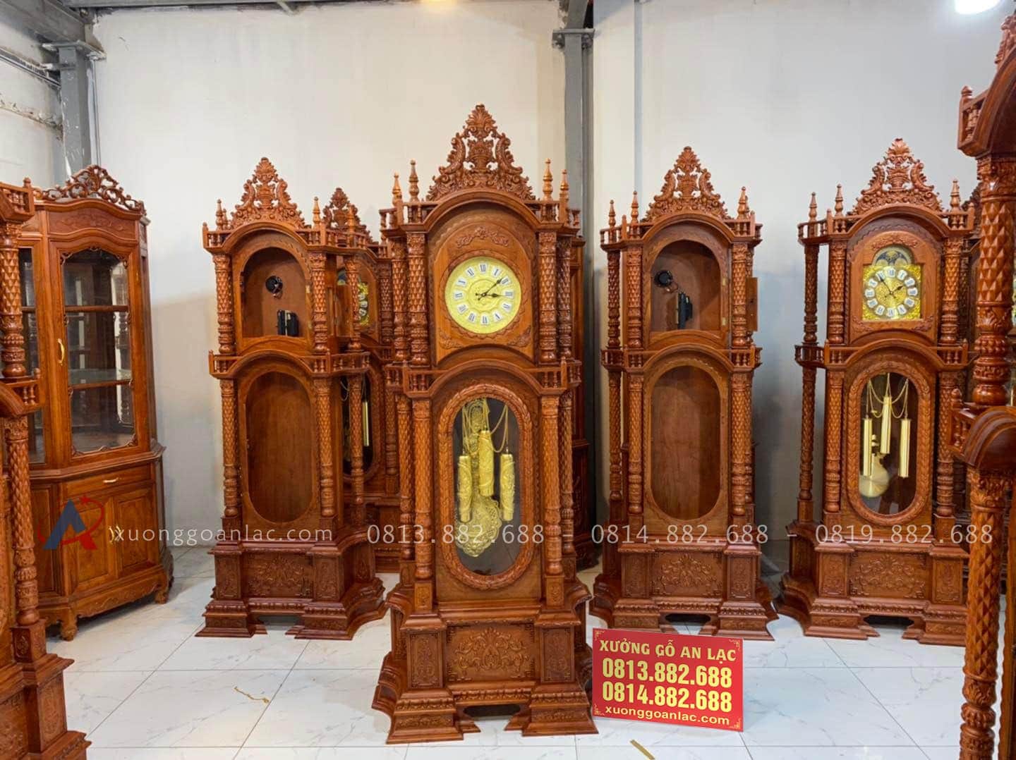 Mẫu Đồng Hồ Tứ Trụ Vát Cao 2m3 Gỗ Hương Đá Hàng Tuyển Mẫu Mới (Anh Toán, Thanh Hóa) 20 đồng hồ cây tân cổ điển sang trọng