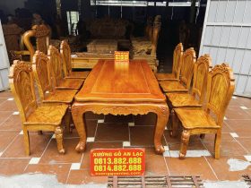 bàn ăn louis hoàng gia 8 ghế