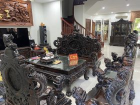 bộ bàn ghế rồng khuỳnh nghê bảo đỉnh 10 món