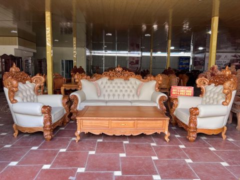 bàn ghế hoàng gia gỗ gõ đỏ bọc đệm