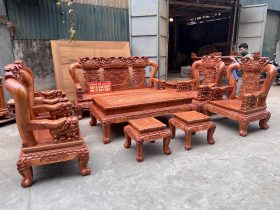 bàn ghế minh quốc voi gỗ hương đá