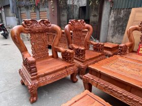 bàn ghế phòng khách gỗ hương đá