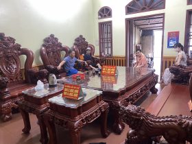 bàn ghế nghê 5 đẩu bảo đỉnh gỗ hương đỏ