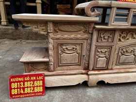 Bản mộc mẫu kệ tivi sừng trâu 2m4 gỗ hương đá hàng VIP (Chú Tịnh, Hà Nội) 10 kệ tivi có ngăn kéo