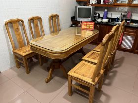 Bộ bàn ăn 6 ghế chữ thọ gỗ gõ đỏ cao cấp (Anh Nam, Bắc Ninh) 7 bàn ăn gỗ gõ đỏ cao cấp