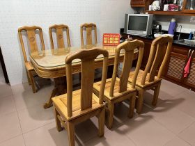 Bộ bàn ăn 6 ghế chữ thọ gỗ gõ đỏ cao cấp (Anh Nam, Bắc Ninh) 10 bàn ăn 6 ghế chữ thọ