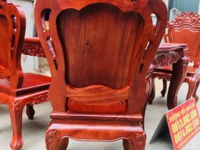 Bộ bàn ăn Louis 6 ghế gỗ gõ đỏ (Anh Hoàng, Thái Bình) 17 mặt lưng của ghế louis hoàng gia