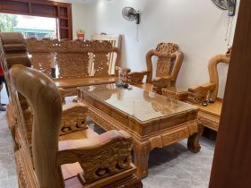 bàn ghế minh quốc voi gỗ gõ đỏ