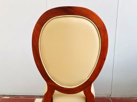 Mẫu ghế giọt lệ gỗ gõ đỏ bọc đệm da cao cấp AL-GA16 22 mặt sau của phần lưng tựa