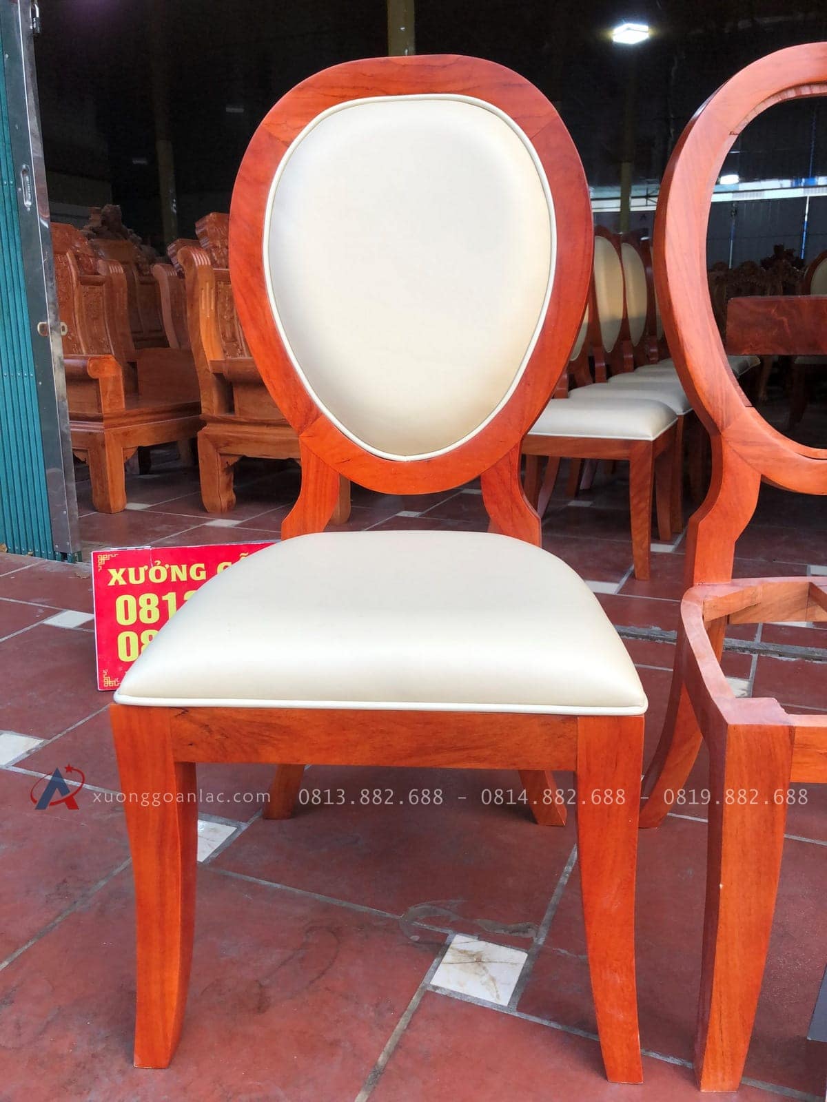 Mẫu ghế giọt lệ gỗ gõ đỏ bọc đệm da cao cấp AL-GA16 35 mẫu ghế giọt lệ hàng cao cấp