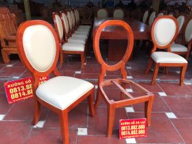 Mẫu ghế giọt lệ gỗ gõ đỏ bọc đệm da cao cấp AL-GA16 20 khung ghế gõ gõ đỏ