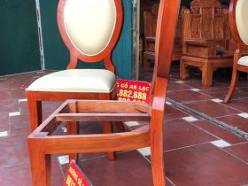 Mẫu ghế giọt lệ gỗ gõ đỏ bọc đệm da cao cấp AL-GA16 19 khung ghế giọt lệ