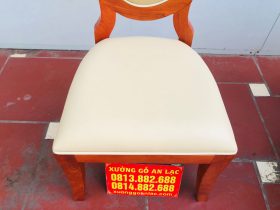 Mẫu ghế giọt lệ gỗ gõ đỏ bọc đệm da cao cấp AL-GA16 21 mặt ngồi bọc đệm da cao cấp