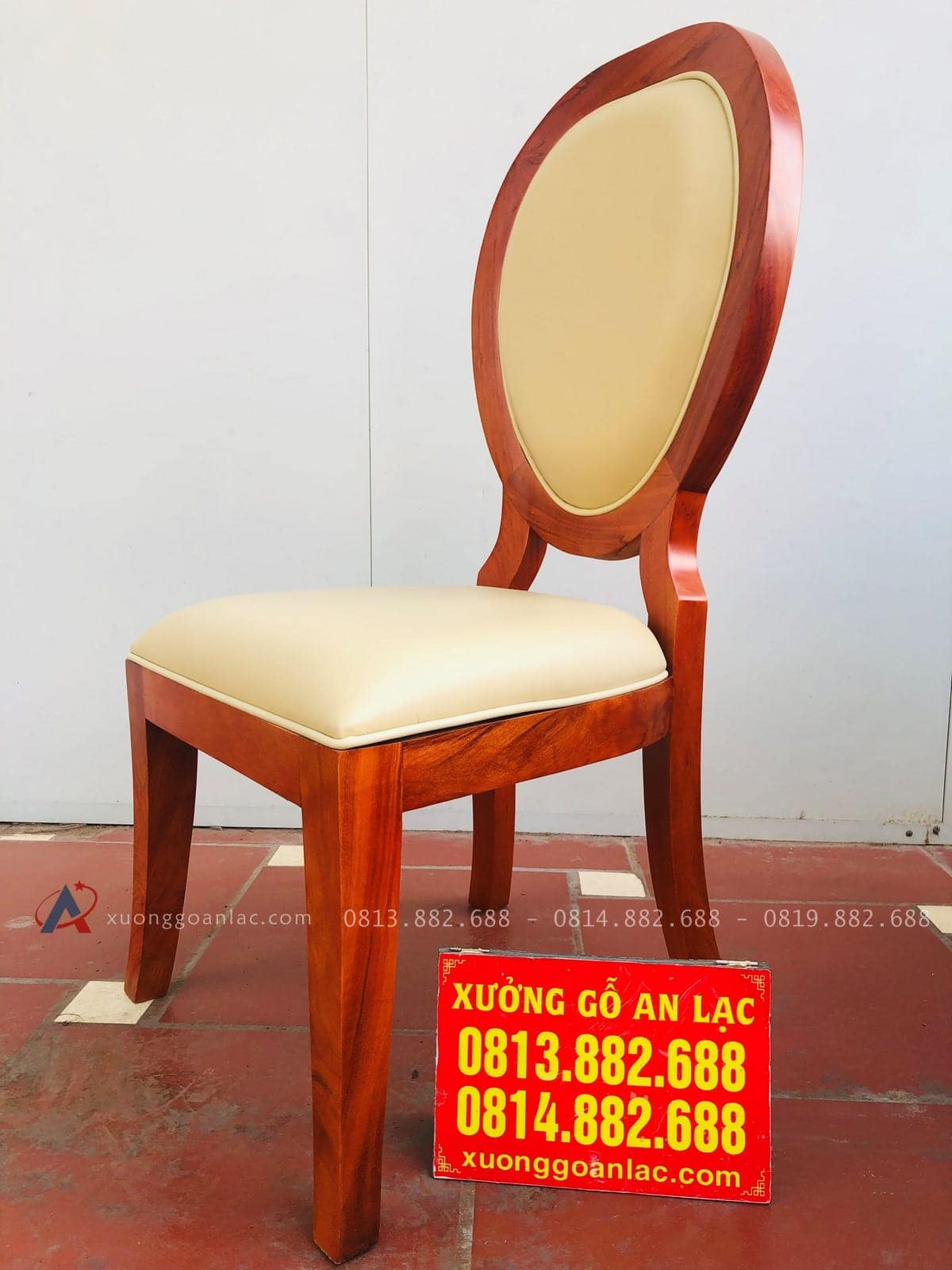 Mẫu ghế giọt lệ gỗ gõ đỏ bọc đệm da cao cấp AL-GA16 30 mẫu ghế giọt lệ sang trọng, đẳng cấp