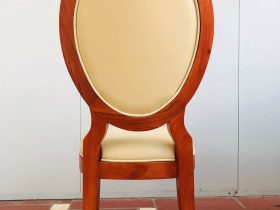 Mẫu ghế giọt lệ gỗ gõ đỏ bọc đệm da cao cấp AL-GA16 16 mặt sau của phần lưng tựa
