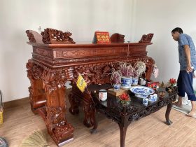 mẫu sập thờ tứ linh gỗ gụ