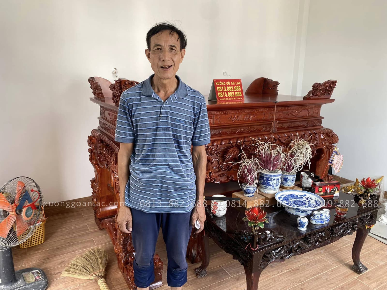 Mẫu Sập Thờ Tứ Linh Chân 26 Gỗ Gụ (Bác Vinh - Bình Dương) 13 sập thờ tứ linh chân 24 hàng tuyển