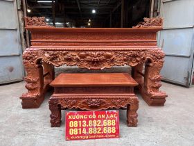 sập thờ tứ linh 1m17 gỗ hương đá