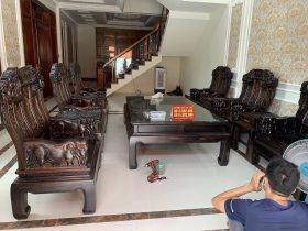 mẫu bàn ghế như ý gỗ mun hoa Lào hàng tuyển