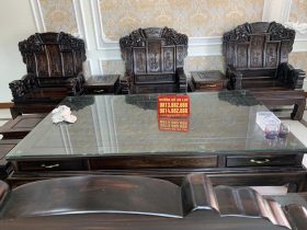 bàn trà gỗ mun hoa Lào