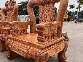 ghế đơn vai cột 16 đục hình tượng voi