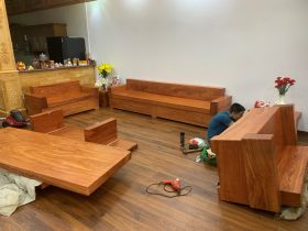 quá trình lắp đặt bố trí sofa