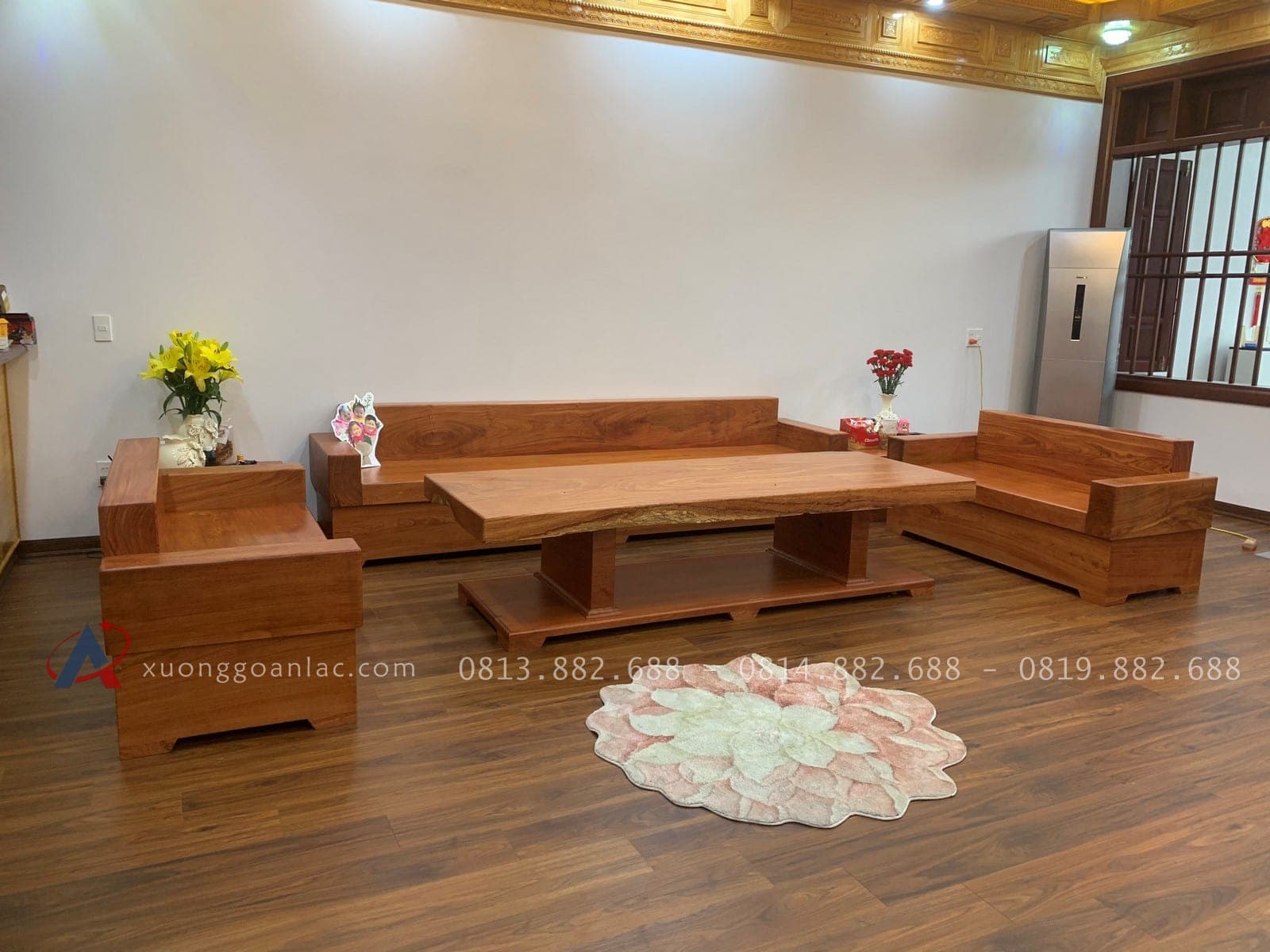 Quy Trình Sản Xuất Sofa Nguyên Khối Tại Xưởng Gỗ An Lạc 1 Bộ sofa gỗ hương đá cao cấp