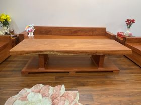 bàn trà nguyên khối gỗ hương đá