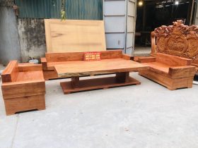 sofa gỗ hương đá nguyên khối