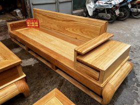 Bộ sofa zito đối 6 món gỗ gõ đỏ cao cấp (Anh Tuấn, Bắc Giang) 21 ghế băng đóng hộp gỗ gõ đỏ