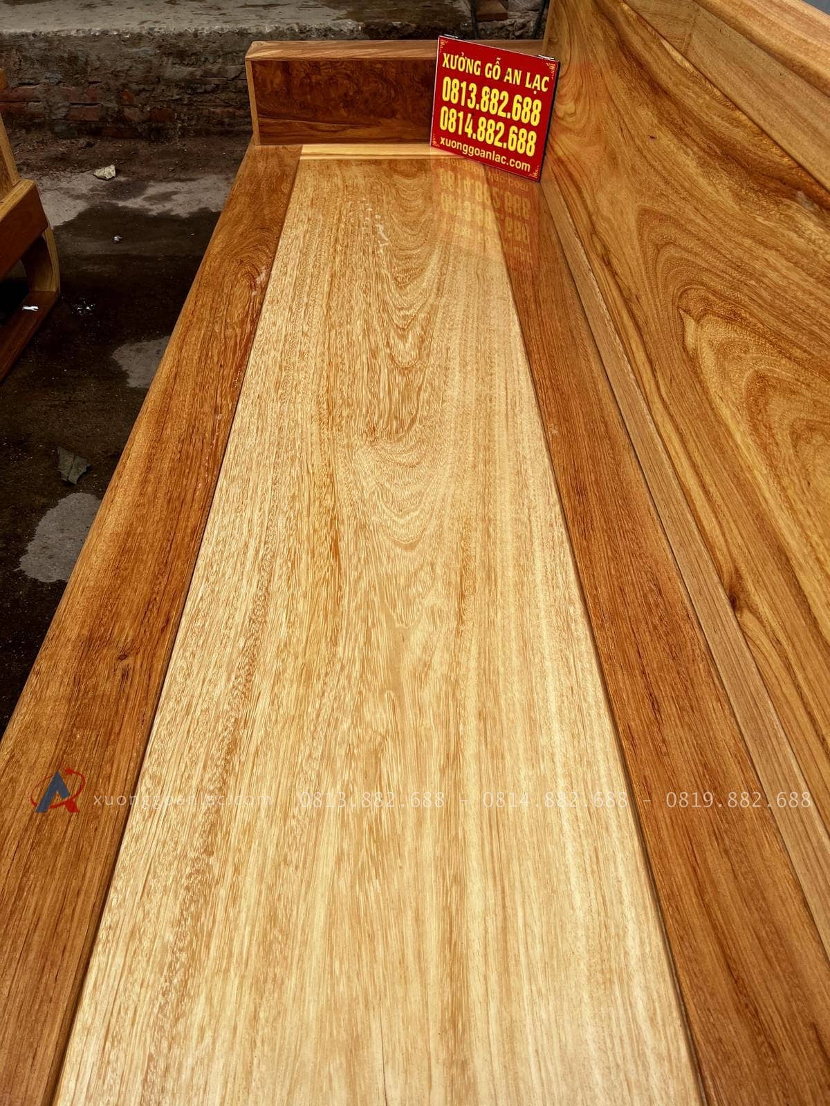 Bộ sofa zito đối 6 món gỗ gõ đỏ cao cấp (Anh Tuấn, Bắc Giang) 36 mặt đoản gỗ gõ đỏ liền tấm