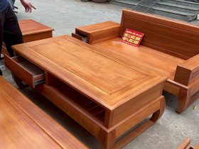 bàn trà gỗ gõ đỏ kiểu dáng hiện đại
