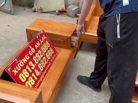 đôn ngồi gỗ gõ đỏ phong cách hiện đại